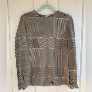 Silk houndstooth blouse